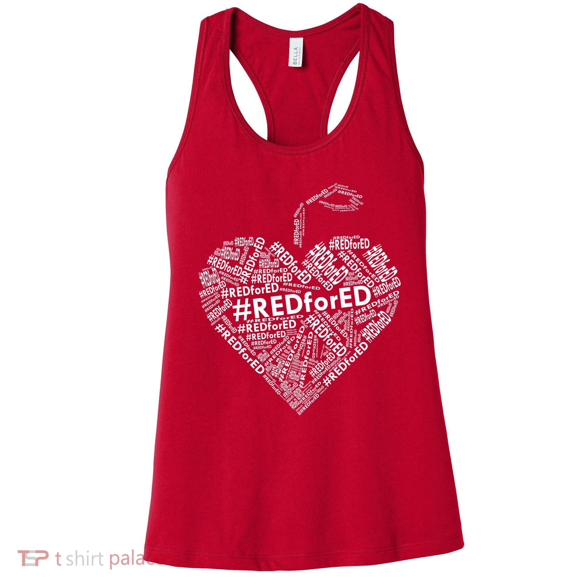 Red For Ed Apple Heart Women's Tank Top