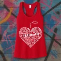 Red For Ed Apple Heart Women's Tank Top thumb 3