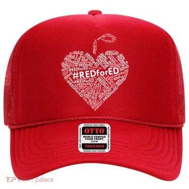 Red For Ed Apple Heart Hat