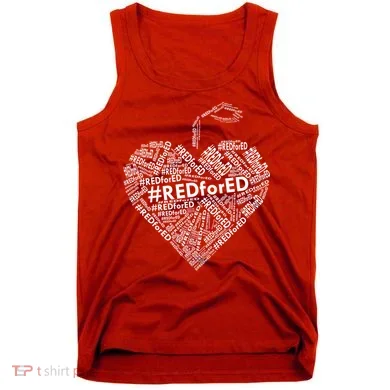 Red For Ed Apple Heart Tank Top