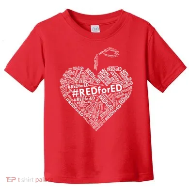 Red For Ed Apple Heart Toddler T-Shirt