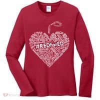 Red For Ed Apple Heart Women's Long Sleeve Shirt thumb 0