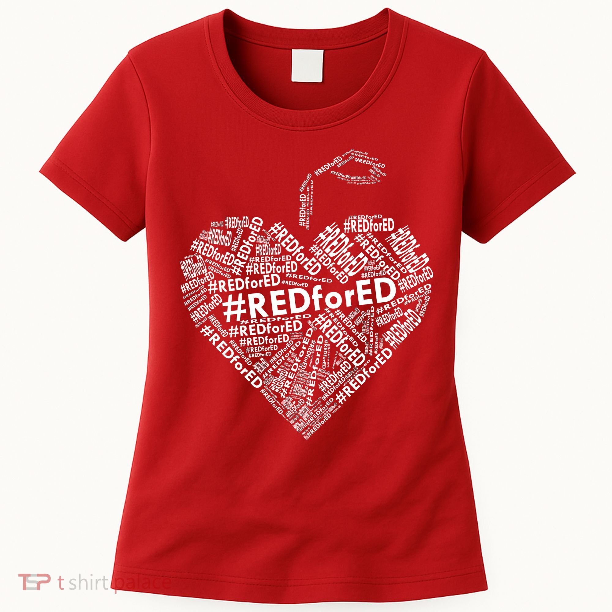 Red For Ed Apple Heart Women's T-Shirt