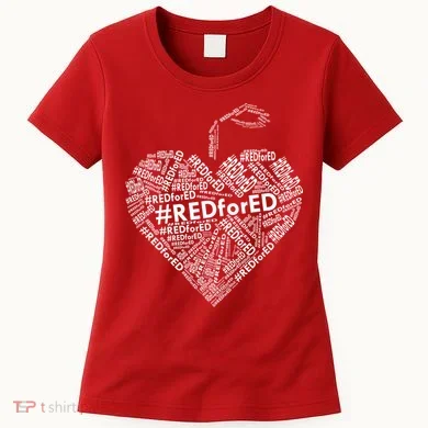 Red For Ed Apple Heart Women's T-Shirt