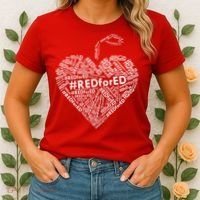 Red For Ed Apple Heart Women's T-Shirt thumb 2