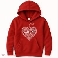 Red For Ed Apple Heart Kids Hoodie thumb 0