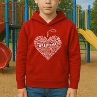 Red For Ed Apple Heart Kids Hoodie thumb 2