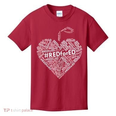 Red For Ed Apple Heart Kids T-Shirt
