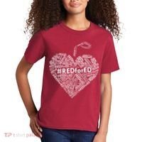 Red For Ed Apple Heart Kids T-Shirt thumb 2