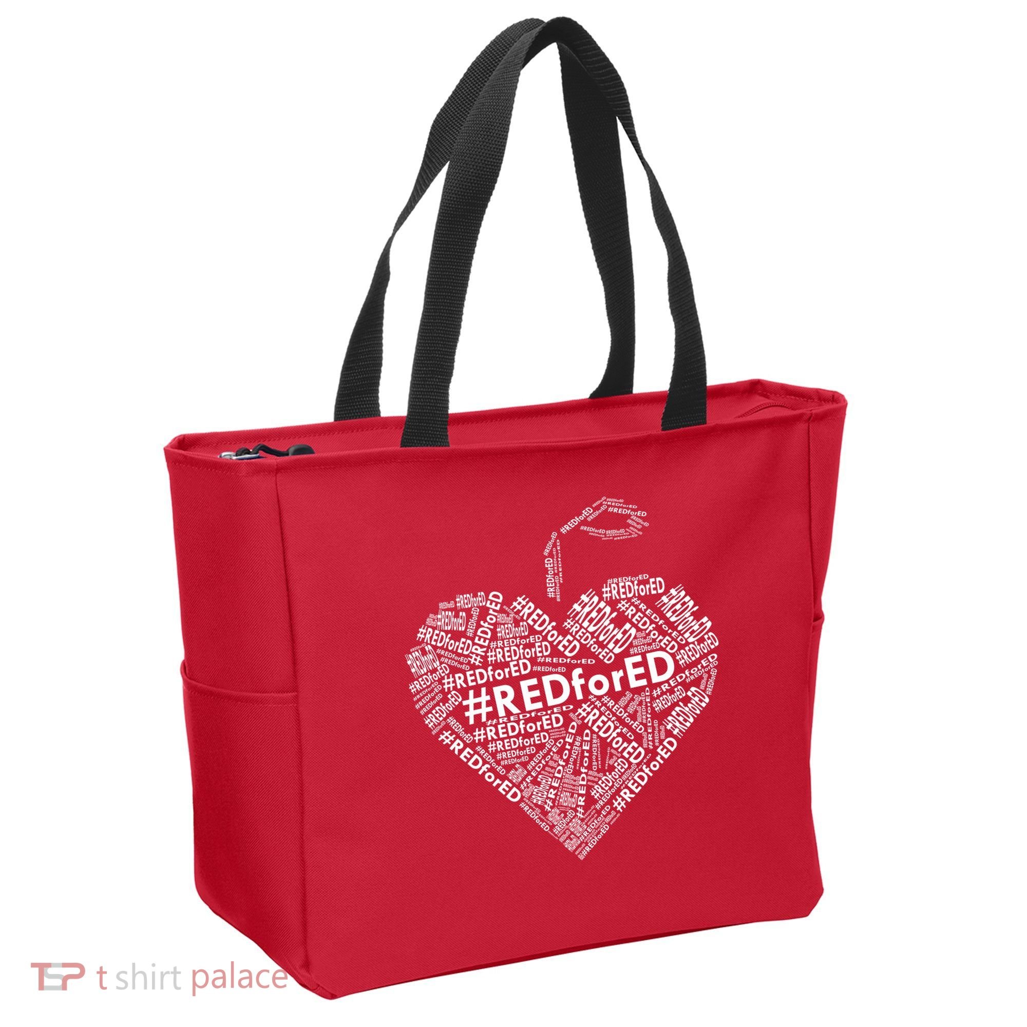 Red For Ed Apple Heart Tote Bag