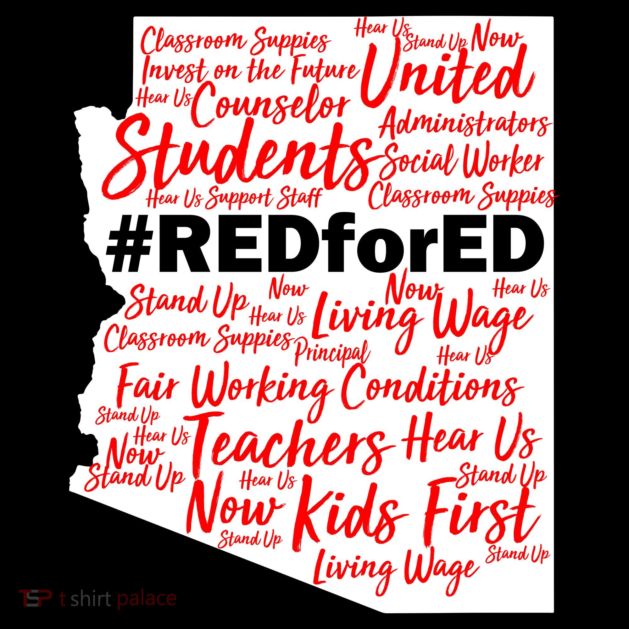 Red For Ed Arizona State Mash-Up Teachers Bucket Hat