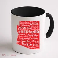 Red For Ed Arizona State Mash-Up Teachers Coffee Mug thumb 1