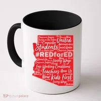 Red For Ed Arizona State Mash-Up Teachers Coffee Mug thumb 0