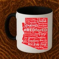 Red For Ed Arizona State Mash-Up Teachers Coffee Mug thumb 2