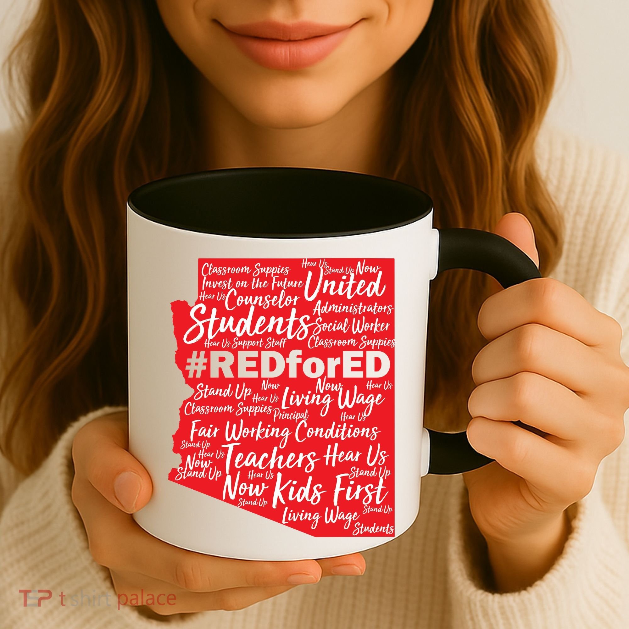 Red For Ed Arizona State Mash-Up Teachers Coffee Mug