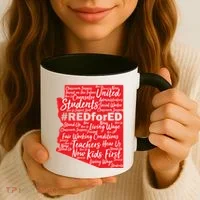 Red For Ed Arizona State Mash-Up Teachers Coffee Mug thumb 3