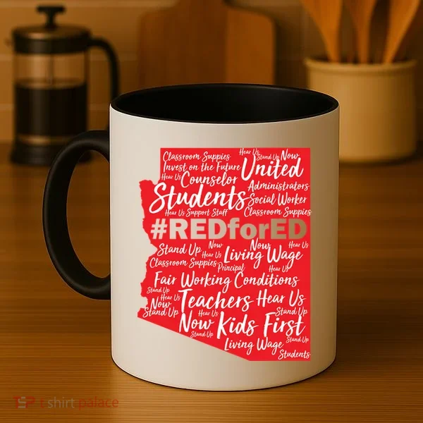Red For Ed Arizona State Mash-Up Teachers Coffee Mug