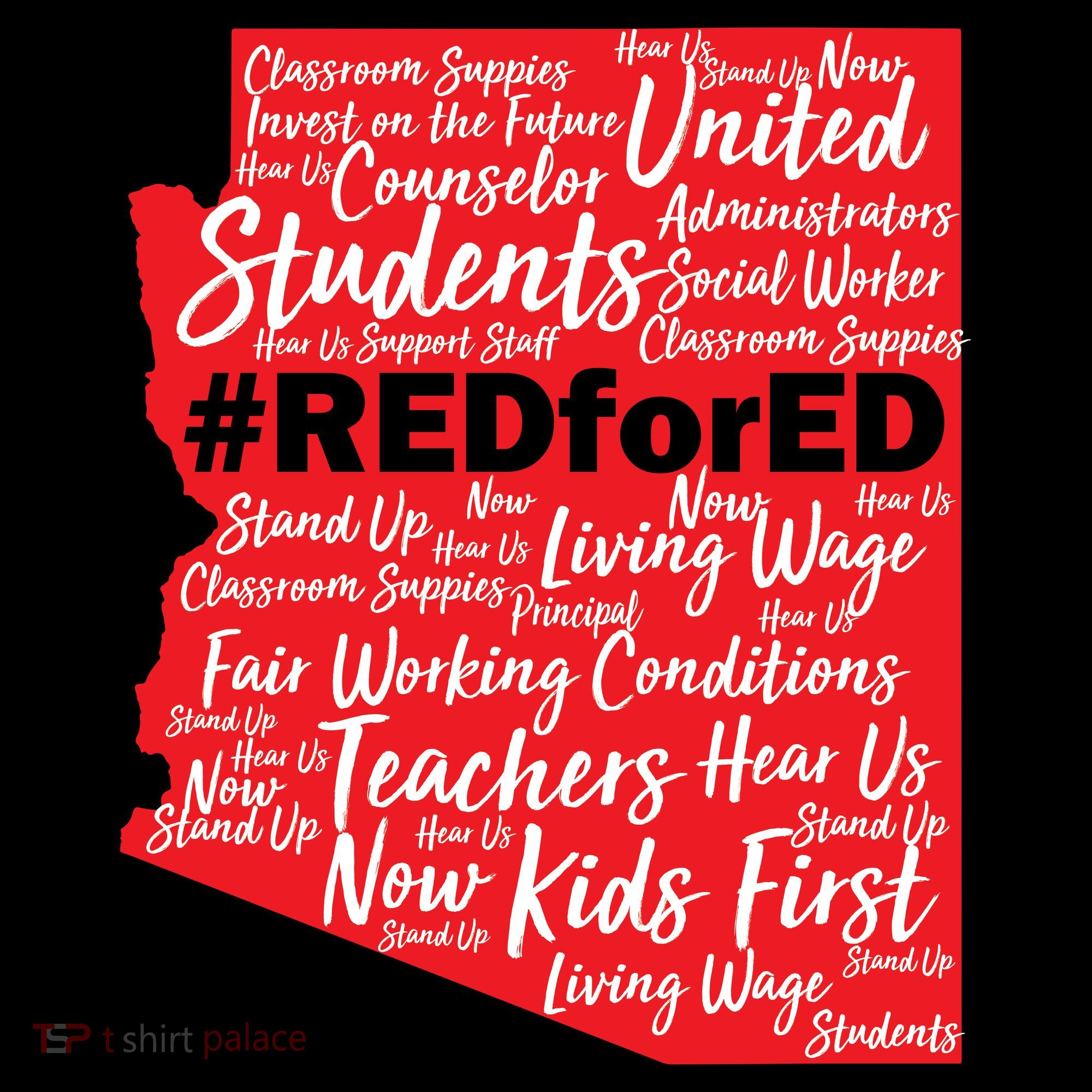 Red For Ed Arizona State Mash-Up Teachers Coffee Mug