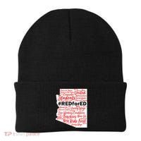 Red For Ed Arizona State Mash-Up Teachers Beanie thumb 0