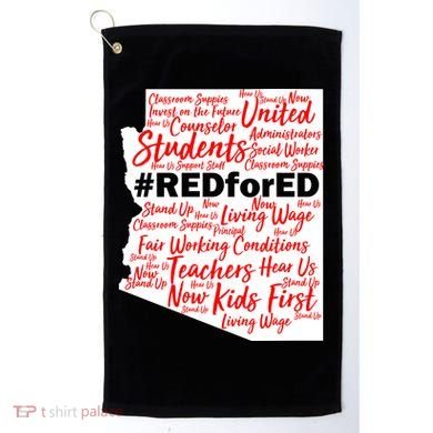 Red For Ed Arizona State Mash-Up Teachers Golf Towel