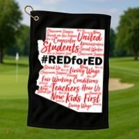 Red For Ed Arizona State Mash-Up Teachers Golf Towel thumb 1