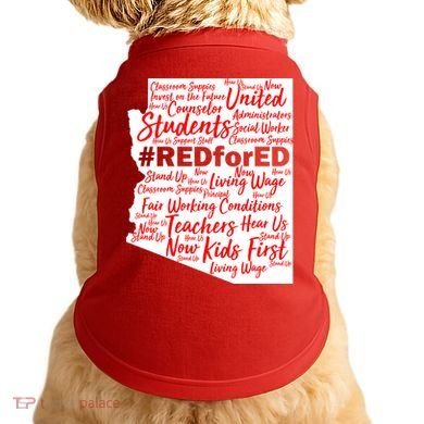Red For Ed Arizona State Mash-Up Teachers Doggie Tank