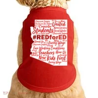 Red For Ed Arizona State Mash-Up Teachers Doggie Tank thumb 0