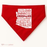 Red For Ed Arizona State Mash-Up Teachers USA-Made Doggie Bandana thumb 0