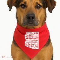 Red For Ed Arizona State Mash-Up Teachers USA-Made Doggie Bandana thumb 1