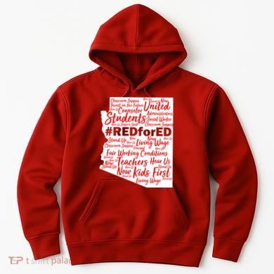 Red For Ed Arizona State Mash-Up Teachers Hoodie