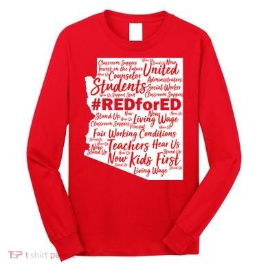 Red For Ed Arizona State Mash-Up Teachers Long Sleeve Shirt