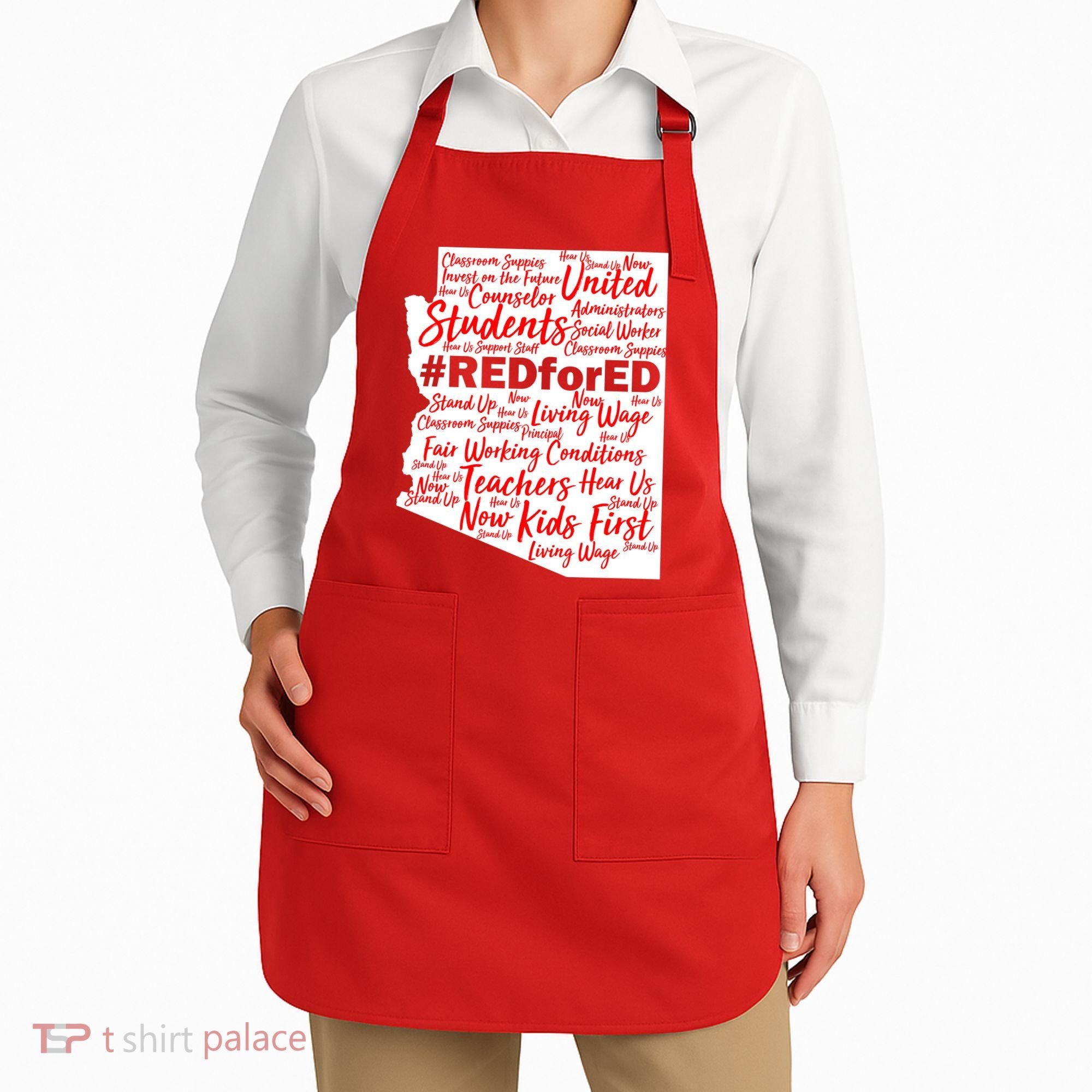 Red For Ed Arizona State Mash-Up Teachers Apron