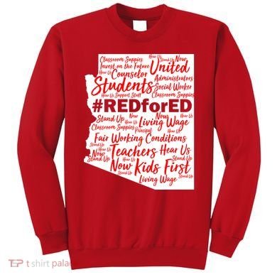 Red For Ed Arizona State Mash-Up Teachers Sweatshirt