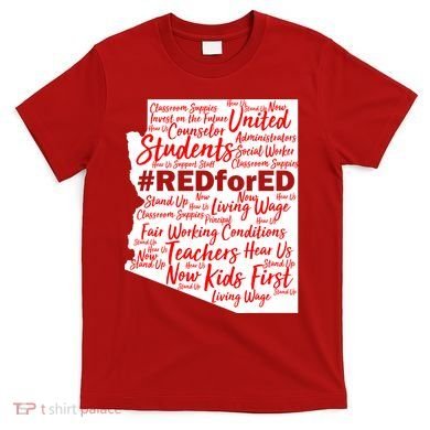Red For Ed Arizona State Mash-Up Teachers T-Shirt