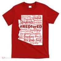 Red For Ed Arizona State Mash-Up Teachers T-Shirt thumb 0