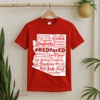 Red For Ed Arizona State Mash-Up Teachers T-Shirt thumb 2