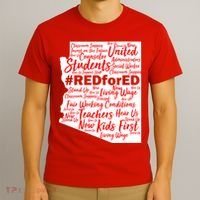 Red For Ed Arizona State Mash-Up Teachers T-Shirt thumb 3