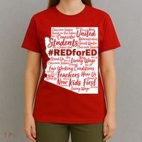 Red For Ed Arizona State Mash-Up Teachers T-Shirt thumb 4