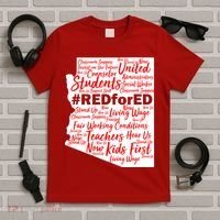 Red For Ed Arizona State Mash-Up Teachers T-Shirt thumb 5