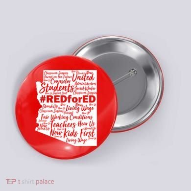Red For Ed Arizona State Mash-Up Teachers Button