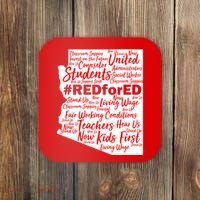 Red For Ed Arizona State Mash-Up Teachers Coaster thumb 0
