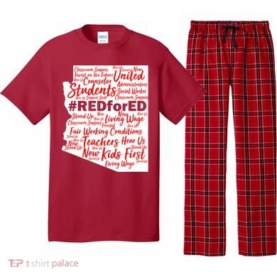 Red For Ed Arizona State Mash-Up Teachers Pajama Set