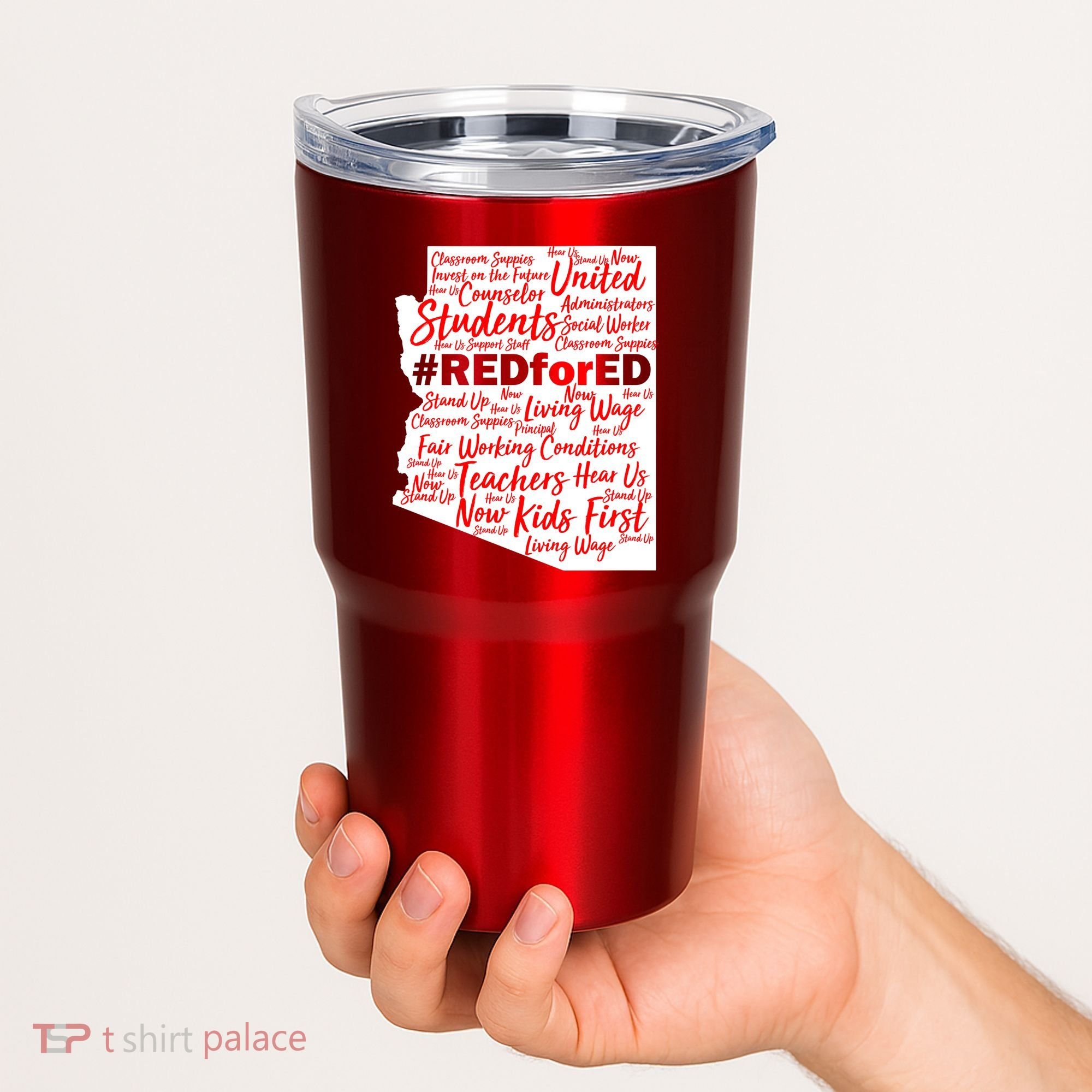 Red For Ed Arizona State Mash-Up Teachers Tumbler