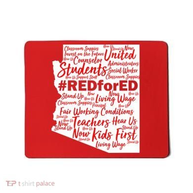 Red For Ed Arizona State Mash-Up Teachers Mousepad