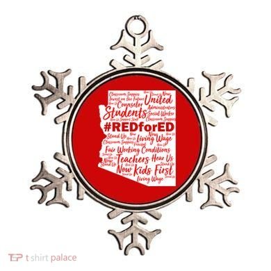 Red For Ed Arizona State Mash-Up Teachers Ornament