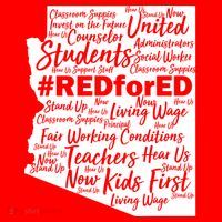 Red For Ed Arizona State Mash-Up Teachers Ornament thumb 1