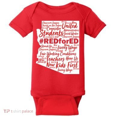Red For Ed Arizona State Mash-Up Teachers Baby Bodysuit