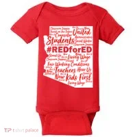 Red For Ed Arizona State Mash-Up Teachers Baby Bodysuit thumb 0