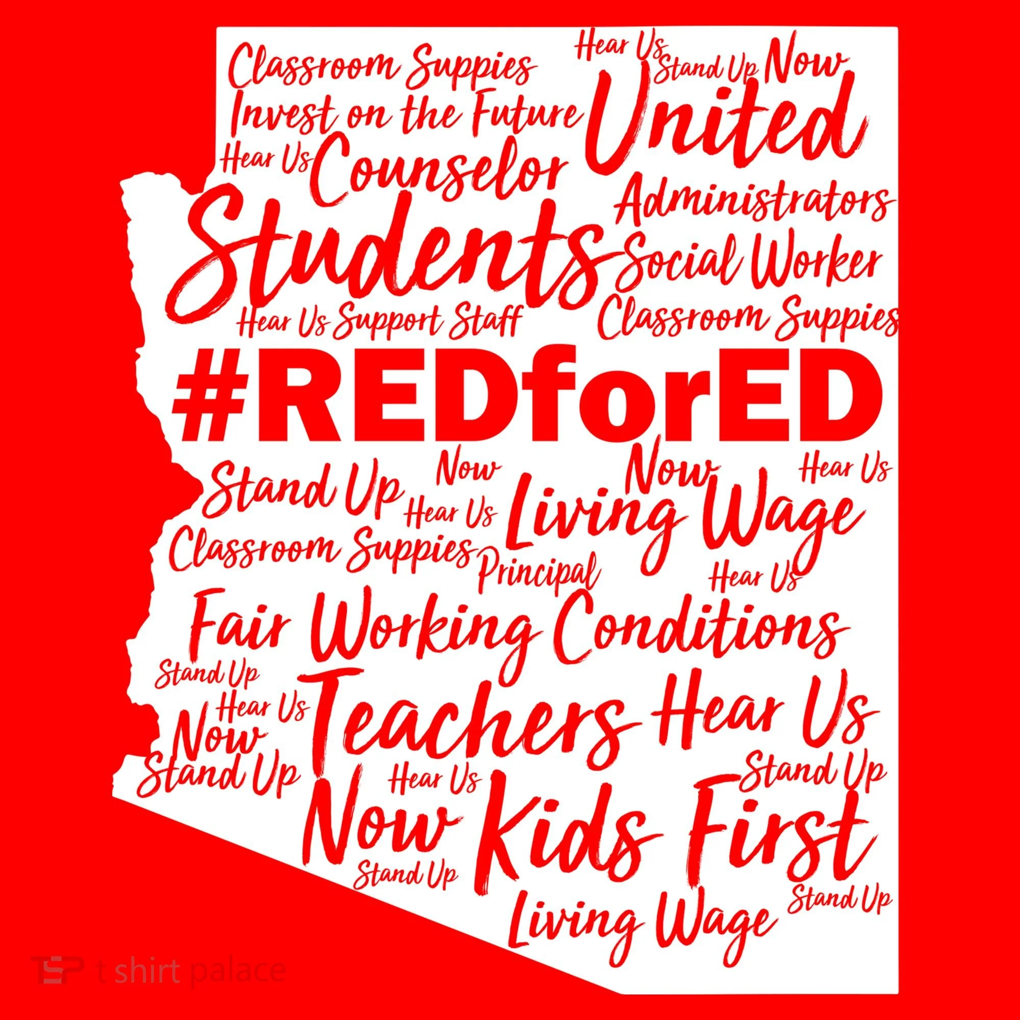 Red For Ed Arizona State Mash-Up Teachers Baby Bodysuit