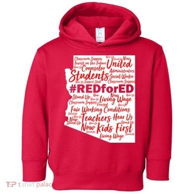 Red For Ed Arizona State Mash-Up Teachers Toddler Hoodie